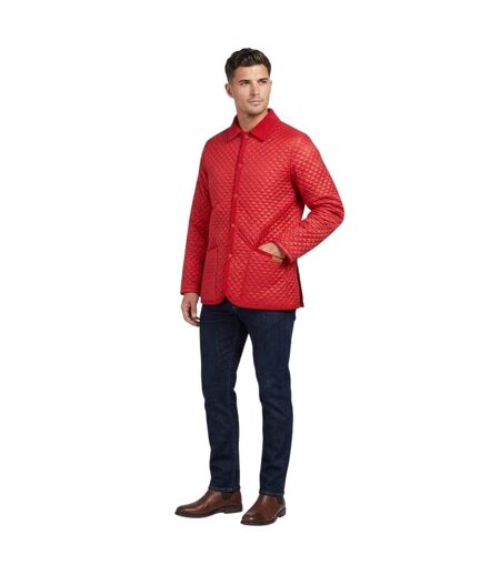 Mens Quilted Quilted Jacket Red Criminal Damage