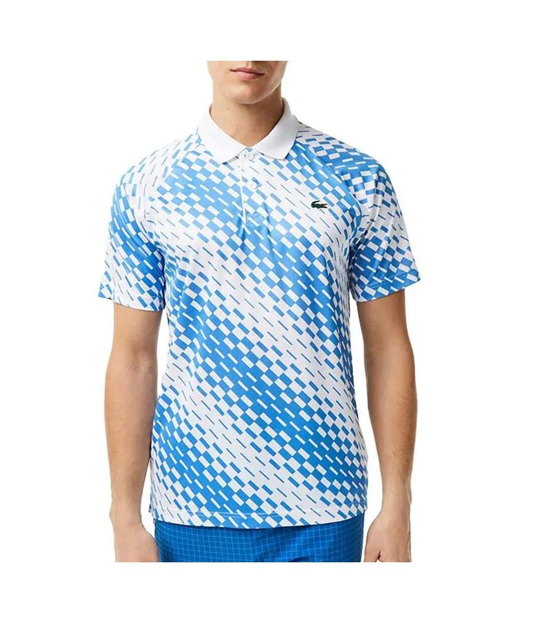 Polo de tennis bleu/blanc homme lacoste dh5174-1