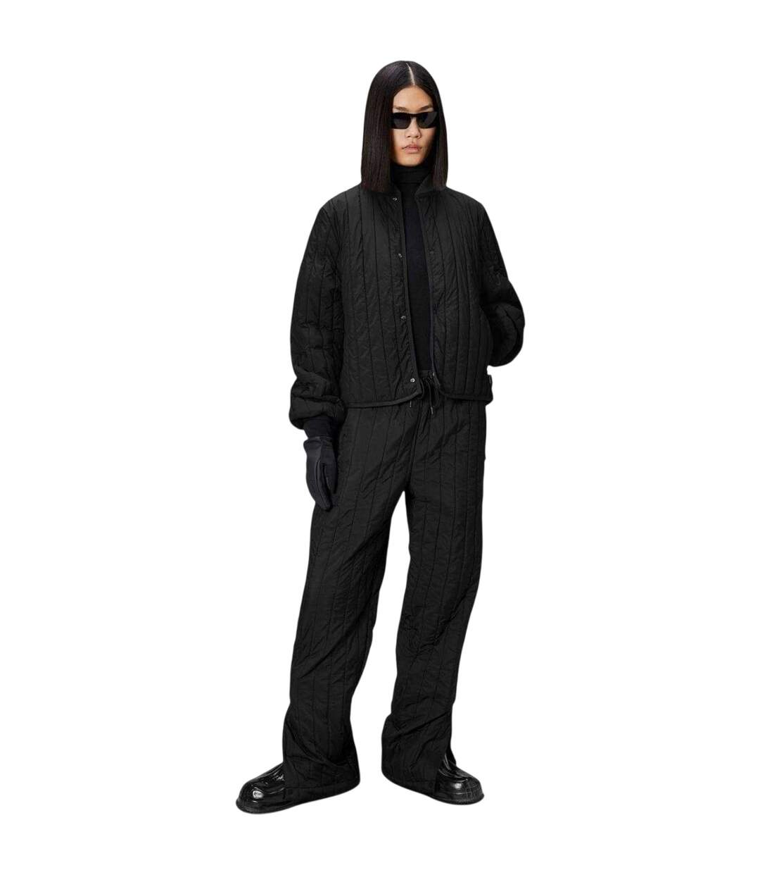 Blouson Aviateur Femme Noir Rains-4