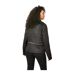 Womens/ladies Suedette Zipped Waterfall Jacket Black Biba-3