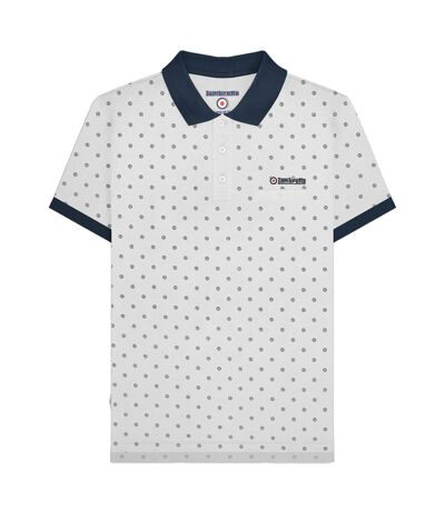 Polo aw24 homme blanc / bleu marine Lambretta
