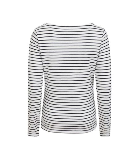 Womens/ladies St Ives Crew Neck Top Cream Mountain Warehouse