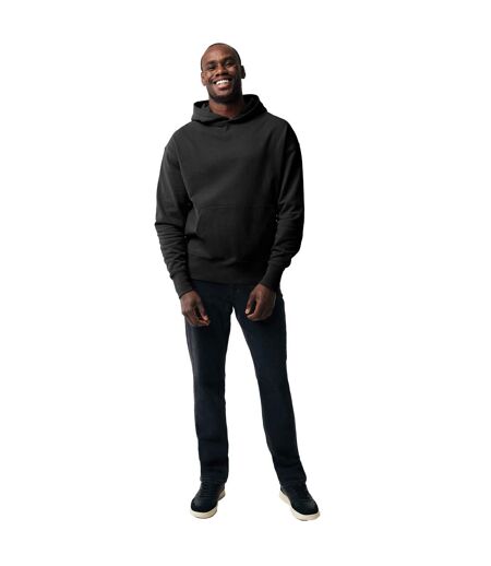 Unisex adult yoho recycled cotton relaxed fit hoodie black Iqoniq