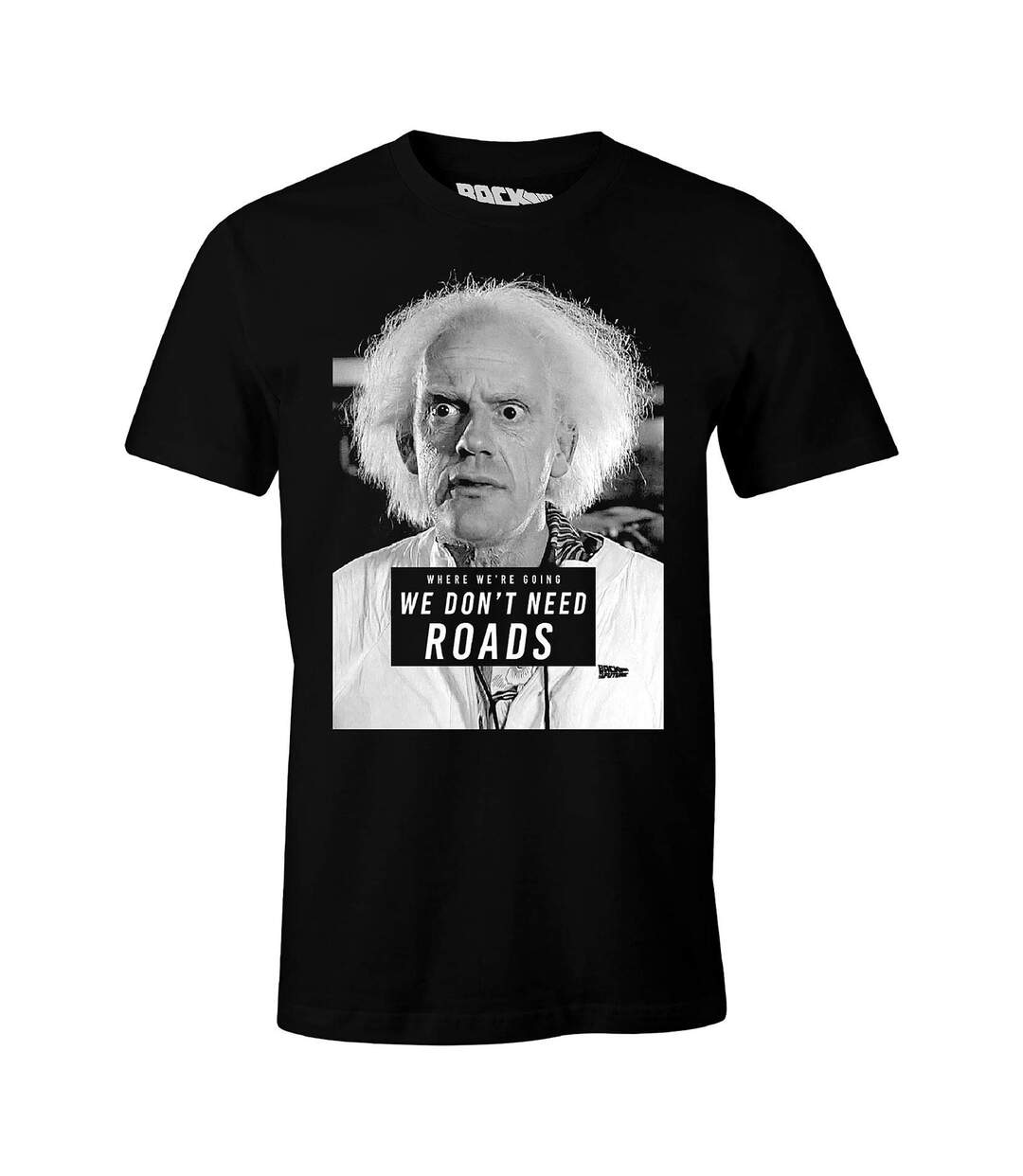 T-shirt We Don´t Need Roads Homme Noir Back To The Future-1