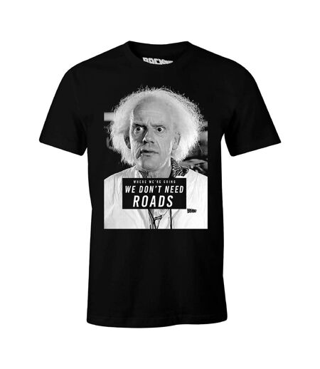 T-shirt We Don´t Need Roads Homme Noir Back To The Future