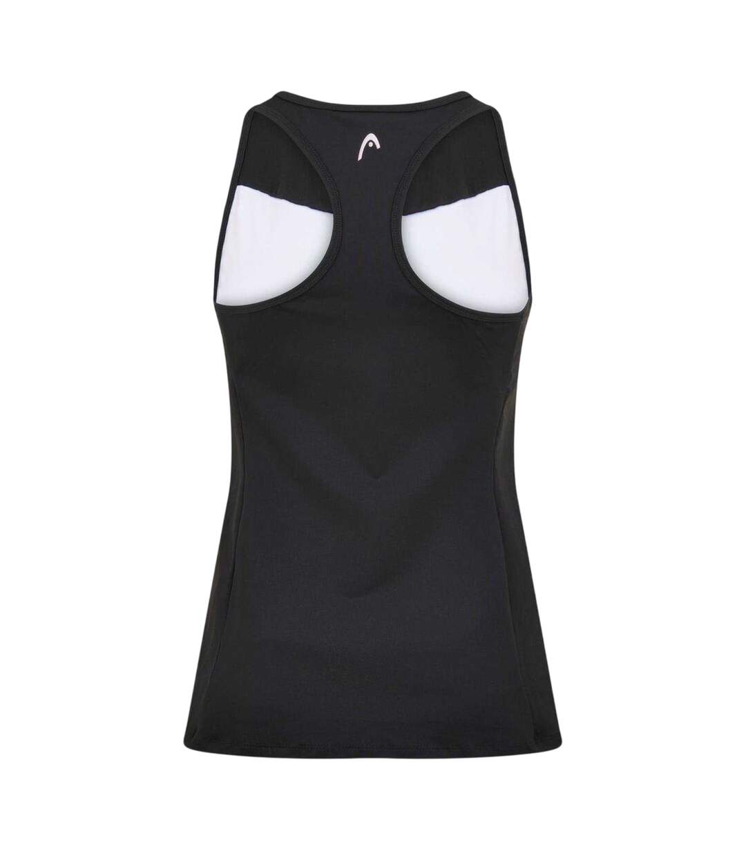 Womens/ladies Colour Block Tank Top White Black Head-2
