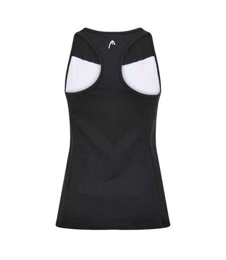 Womens/ladies Colour Block Tank Top White Black Head