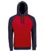 Sweat shirt à capuche poche kangourou unisexe - 02998 - rouge et navy - bicolore