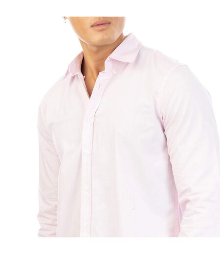 Mens Regular Long-sleeved Shirt Pink Peter Werth