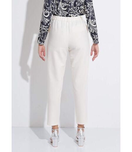 Pantalon droit tailleur fluide taille élastiquée
