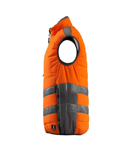 Gilet Haute Visibilité Safe Supreme Grimsby Adulte Orange Fluo Anthracite Foncé Mascot