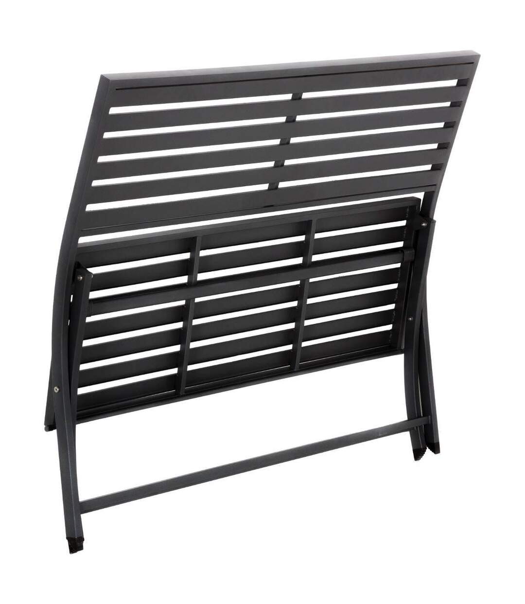 Banc de jardin pliable Olbia - L. 122 x H. 89 cm - Gris graphite-3