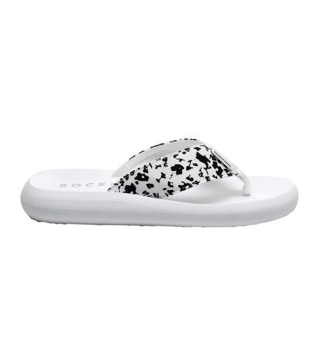 Womens/ladies spotlight lyon flip flops white/black Rocket Dog