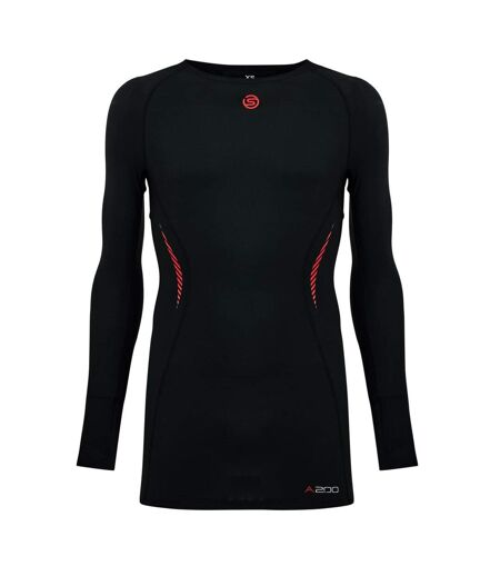 Mens A200 Back Print Compression Shirt Black Skins