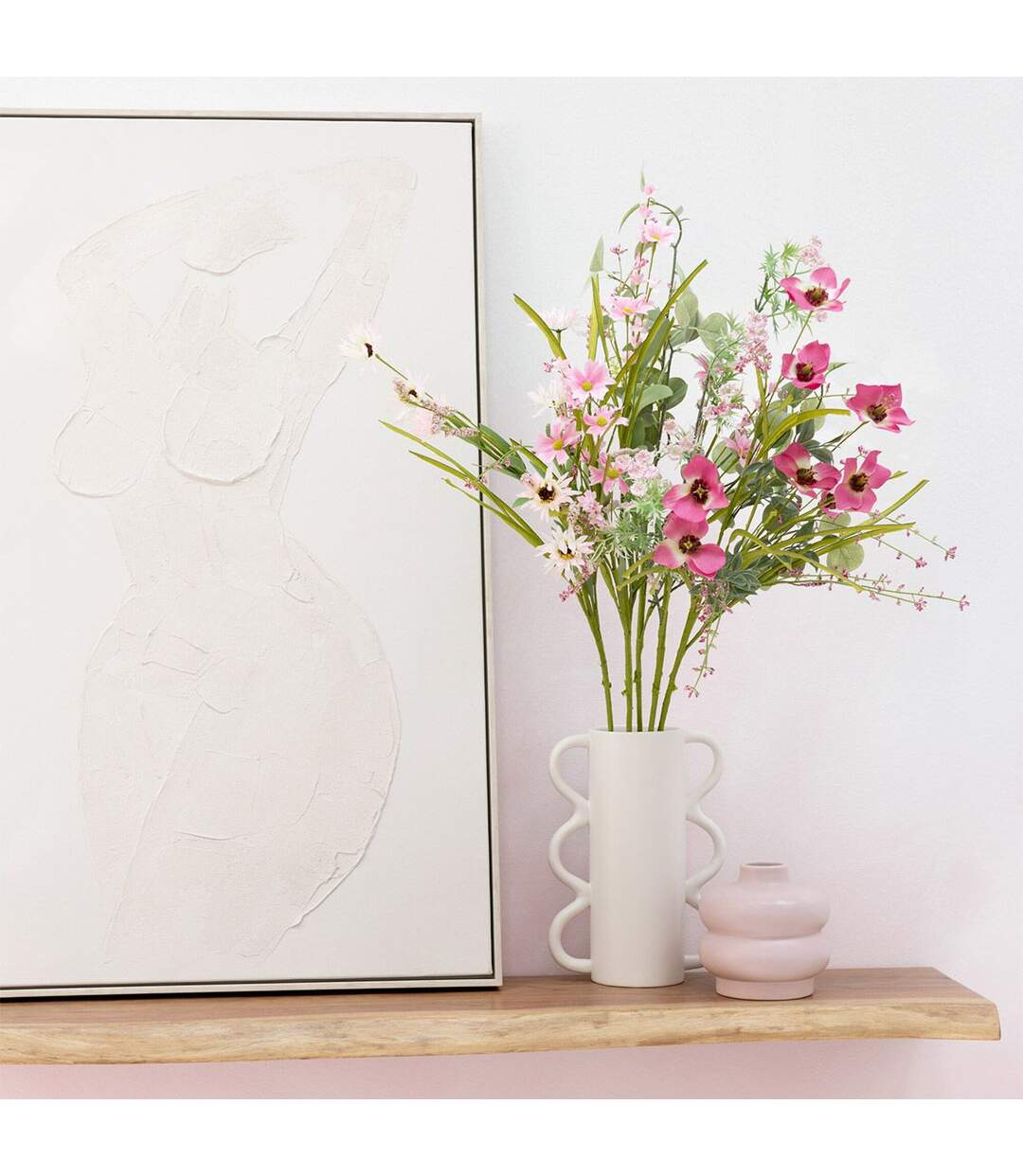 Bouquet de Fleurs Artificielles Mixtes 85cm Rose-5