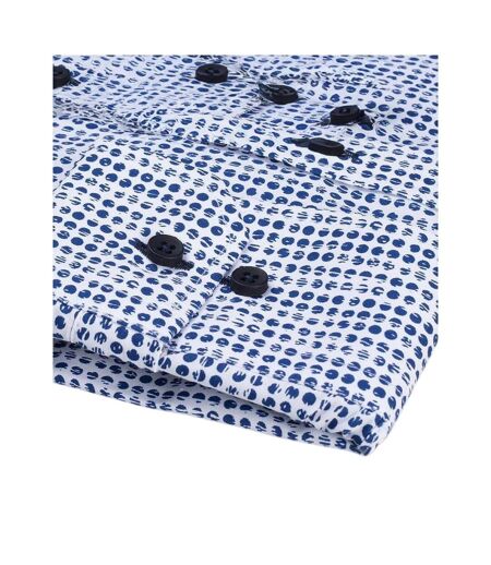 Chemise Shanghai Homme Bleu Marine Blanc Di Selentino