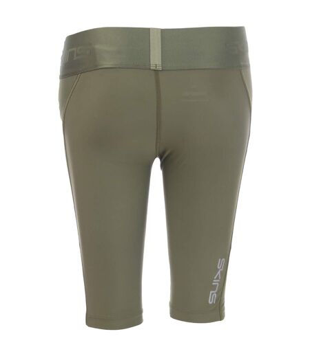 Womens/ladies Series-3 Compression Shorts Khaki Green Skins