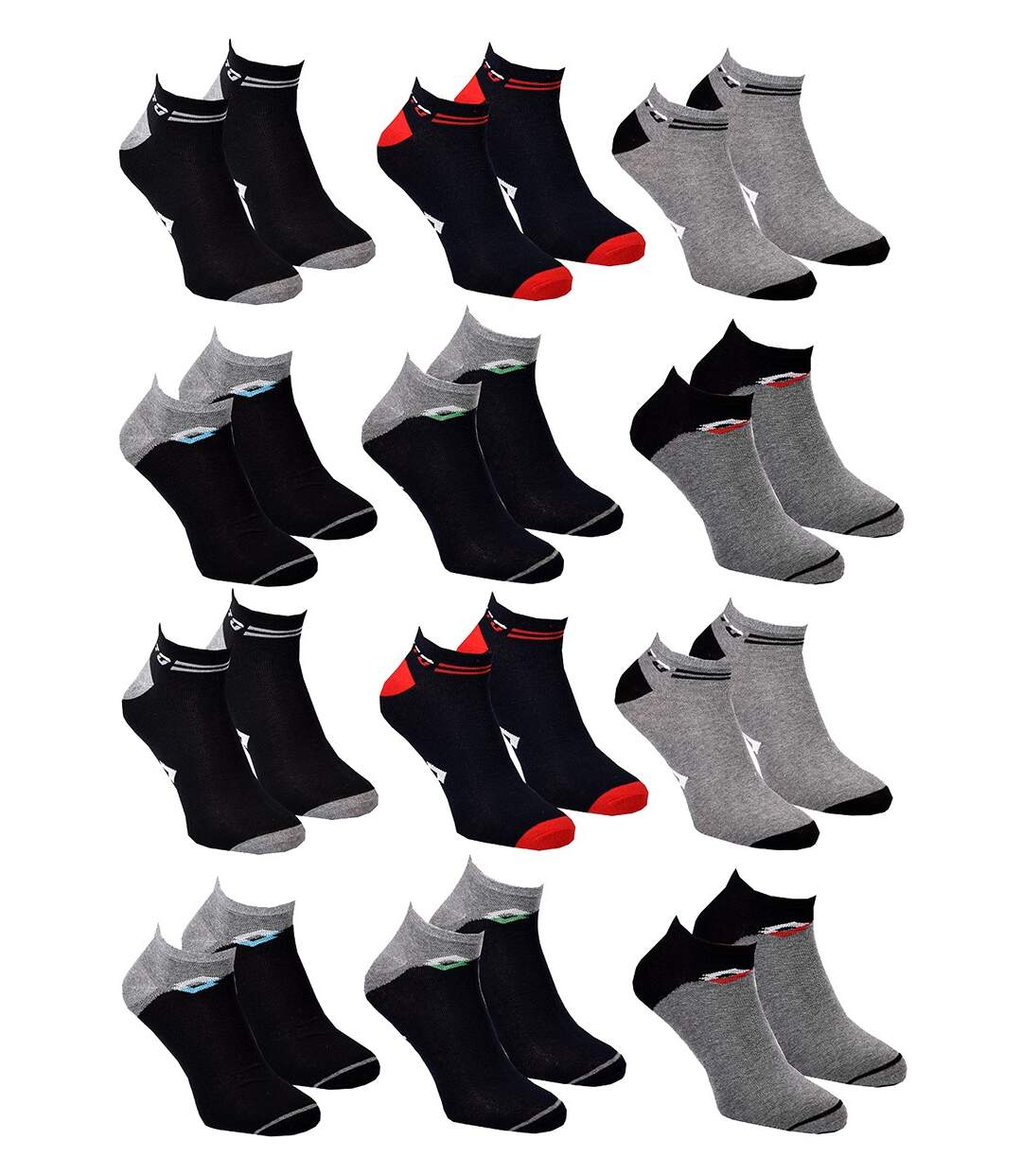 Chaussettes Homme LOTTO Pack de 12 paires SNEAKER 0187