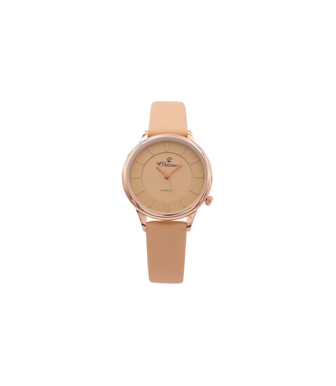 Très Jolie Montre Femme Beige Rose CHTIME-1