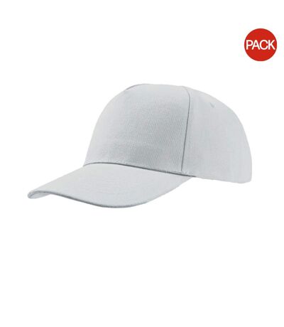 Atlantis Liberty Five Heavy Brush Cotton 5 Panel Cap (Pack of 2) (White) - UTAB436