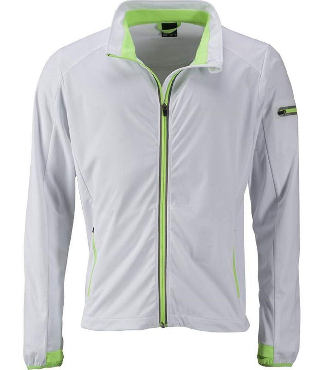 Veste softshell sport - Homme - JN1126 - blanc et vert vif