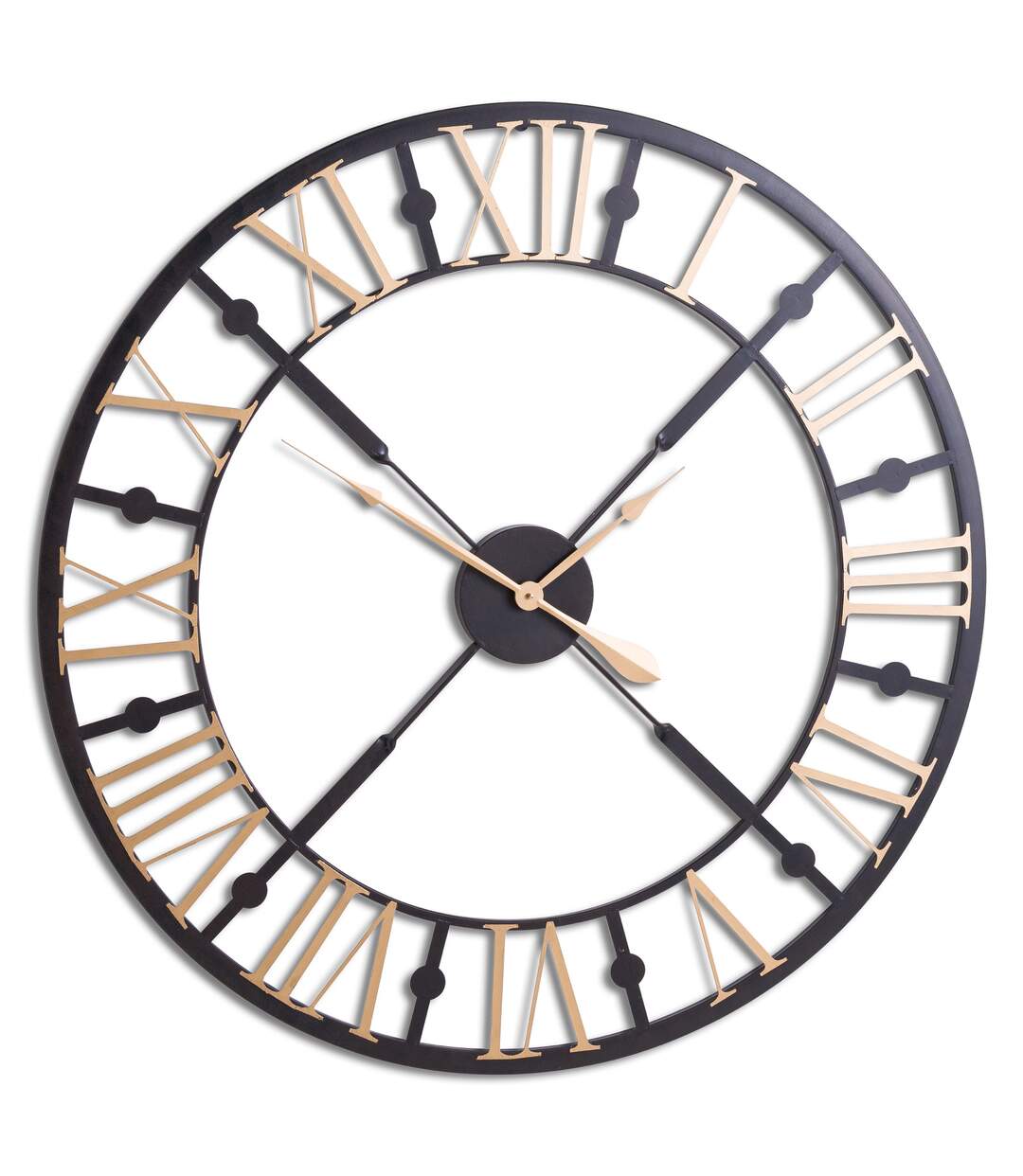 Skeleton wall clock one size black/gold Hill Interiors-1