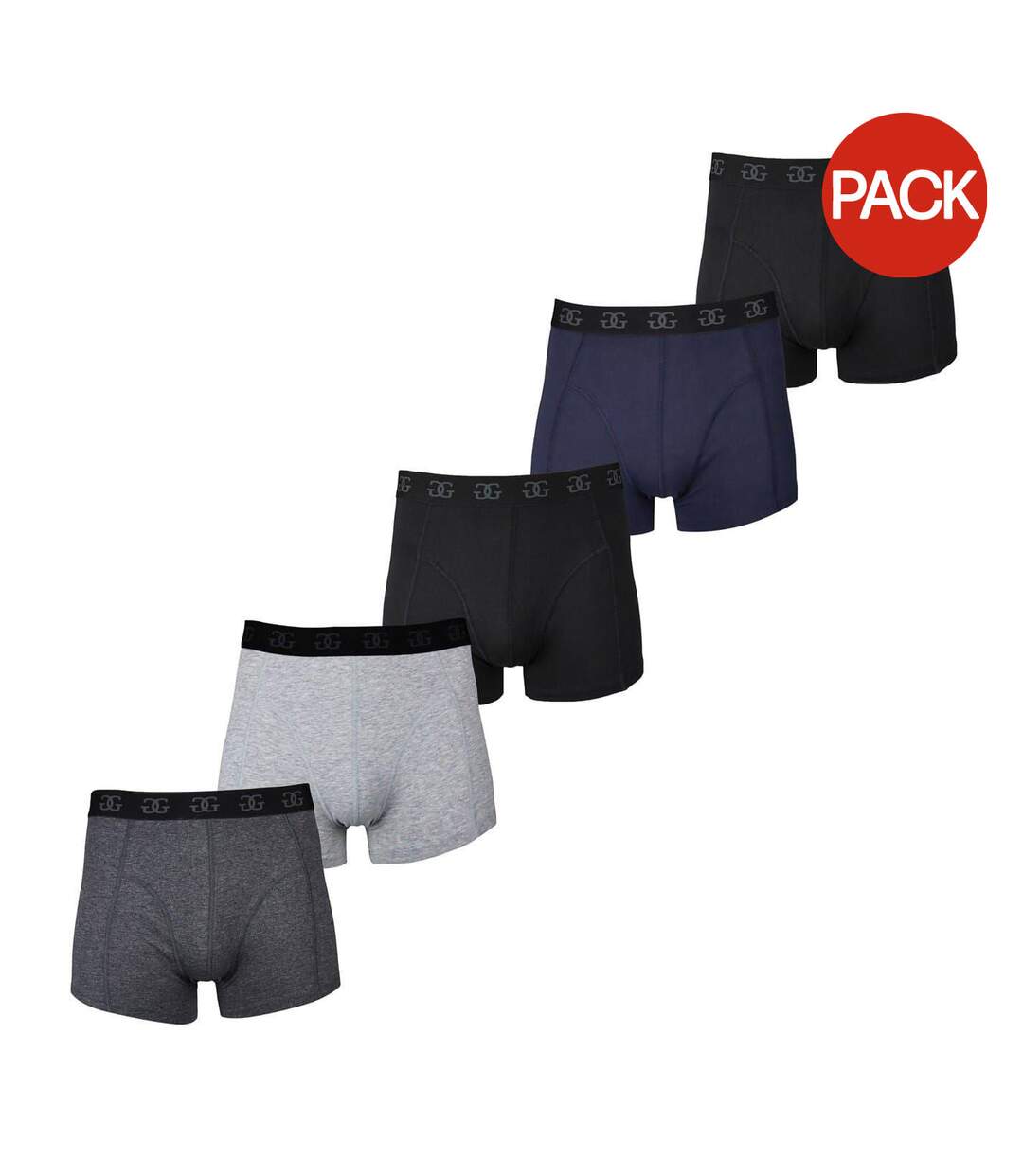 Lot De 5  Boxers Homme Noir Gris Giorgio-1