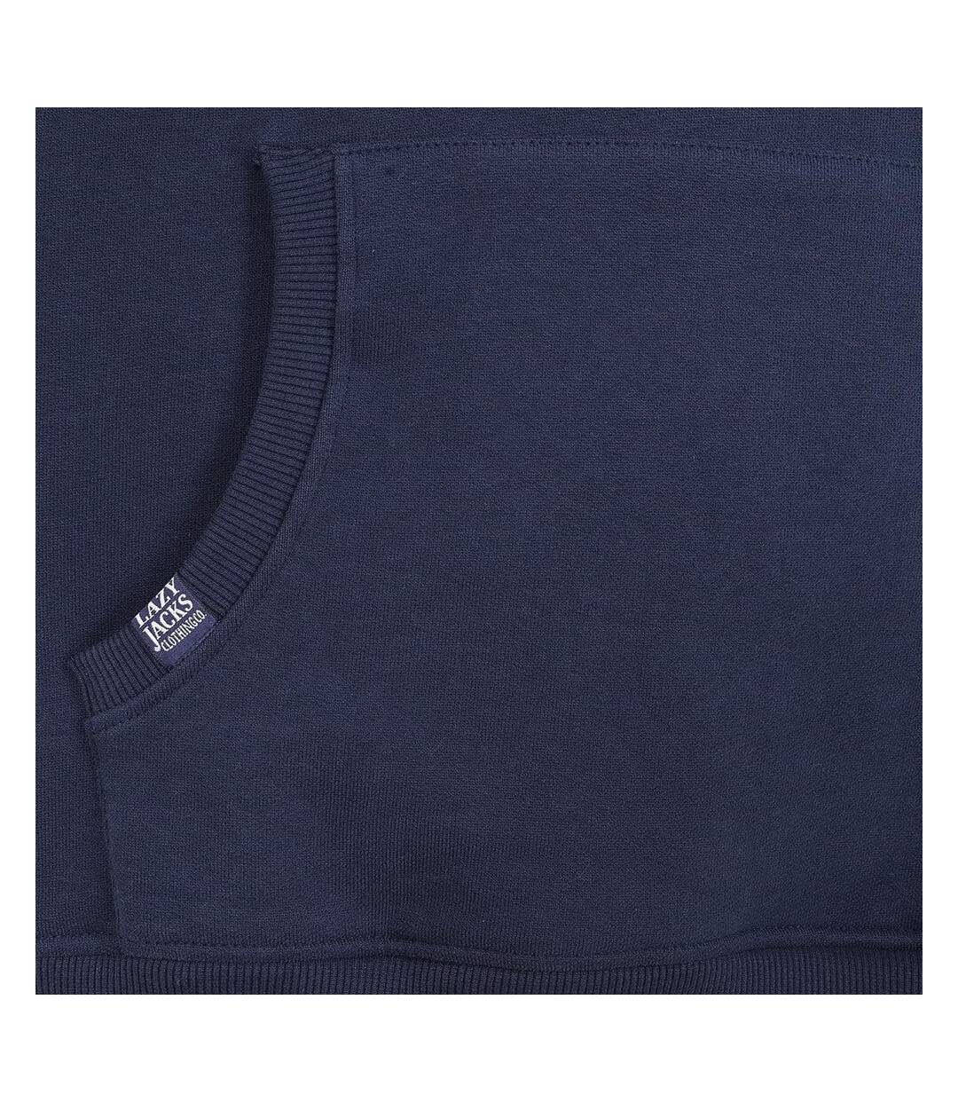 Mens Button Neck Hoodie Marine Lazy Jacks-2
