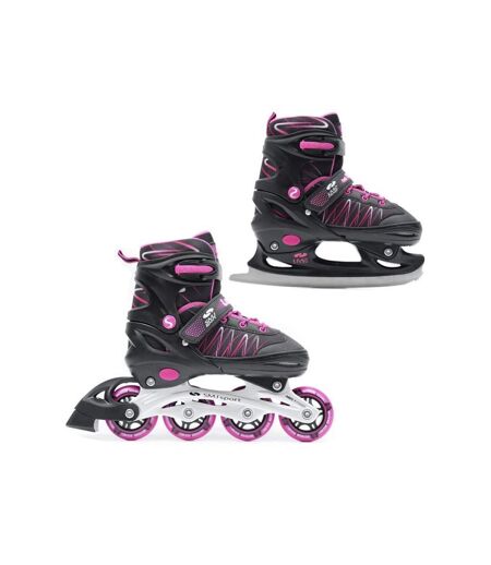 Patins À Roulettes Alignées Femme 38-42 Fr Noir Rose SMJ Sport
