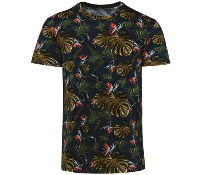 T-shirt écoresponsable imprimé tropical - Homme - PAT350 - bleu marine Paradise Bird