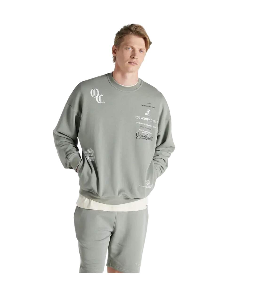 Sweat Health Club Homme Vert Kaki Pâle Original Creator-1