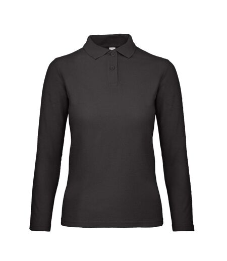 Polo Manches Longues Id.001 Femme Noir B&C