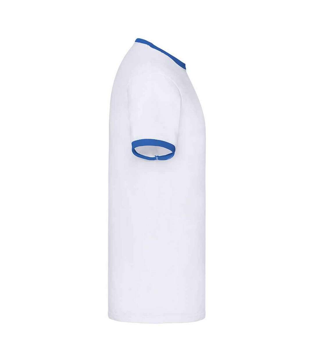 Mens Ringer Contrast T-shirt White Royal Blue Fruit Of The Loom-3