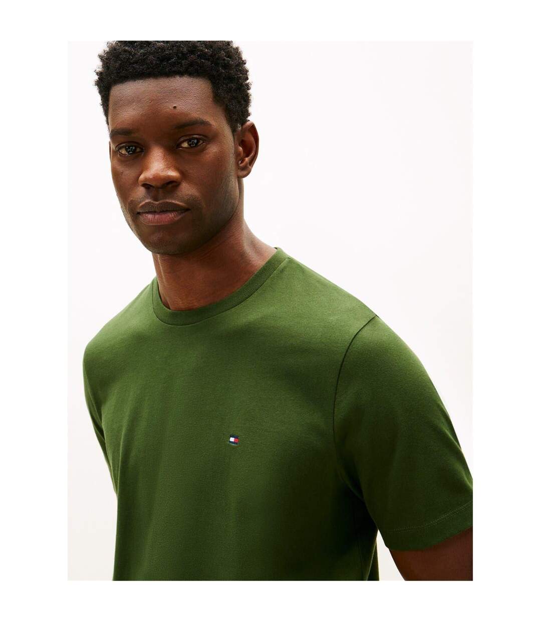 Mens Embroidered Logo Crew Neck T-shirt Deep Pine Tommy Hilfiger-3