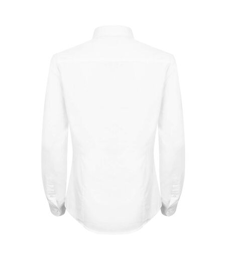 Henbury Womens/Ladies Modern Long Sleeve Oxford Shirt (White) - UTRW5424