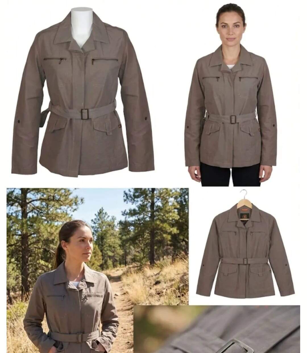 Veste Saharienne Rando Femme Ogalo Castor MarronSE9042-3