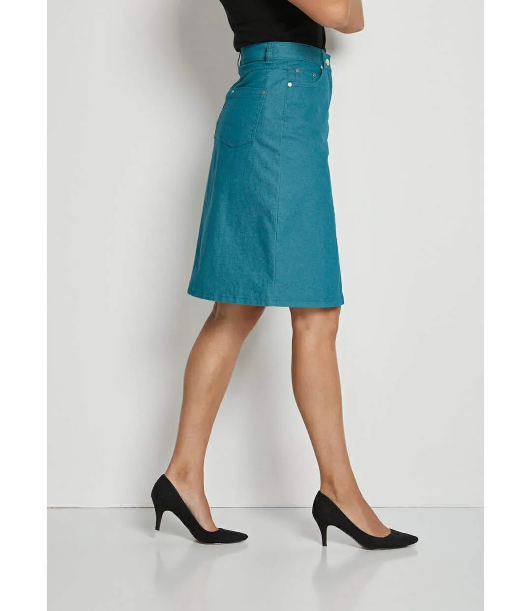 Jupe en jean couleur stretch-3