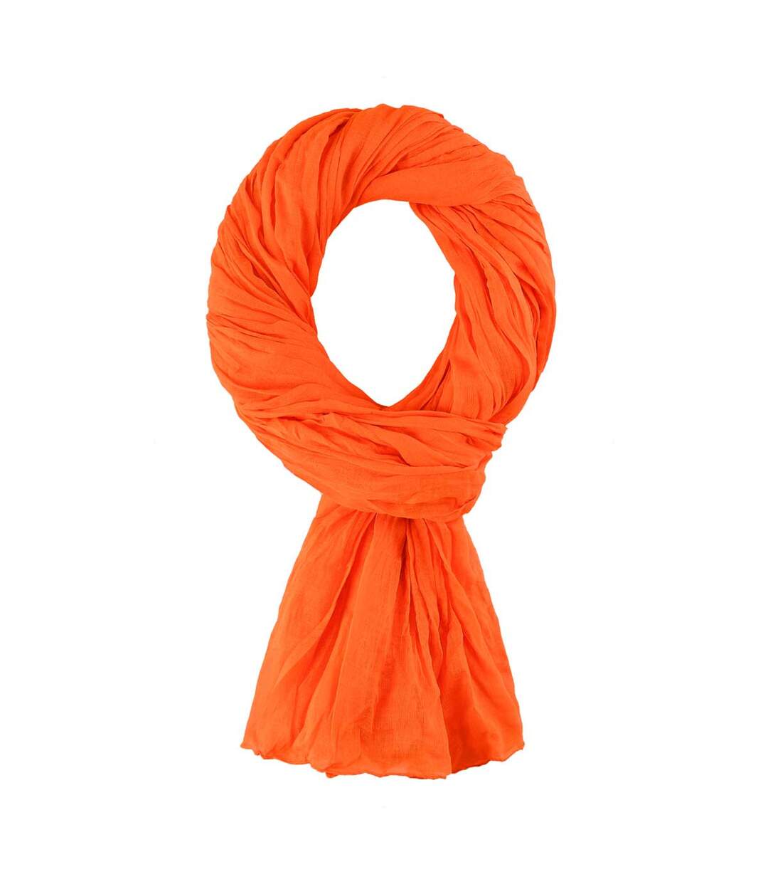 Chèche coton uni - Orange-1