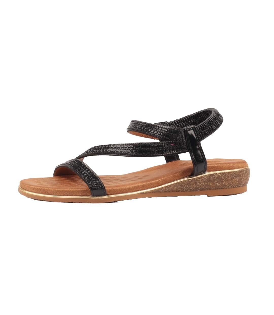 Sandales Coupe Large Jazmine Femme Noir Lunar-2