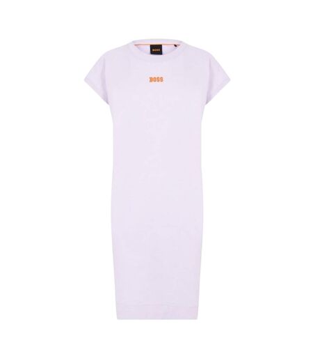 Womens/ladies Crew Neck T-shirt Dress Purple Boss