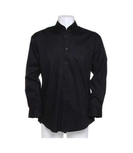 Kustom Kit Mens Long Sleeve Corporate Oxford Shirt (Black)