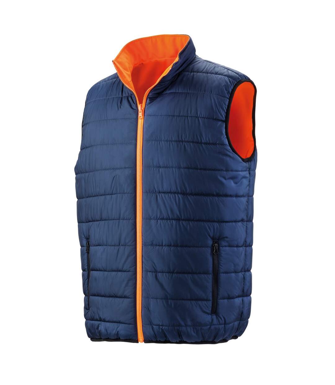 Unisex adult soft touch reversible safety gilet fluorescent orange SAFE-GUARD by Result-3