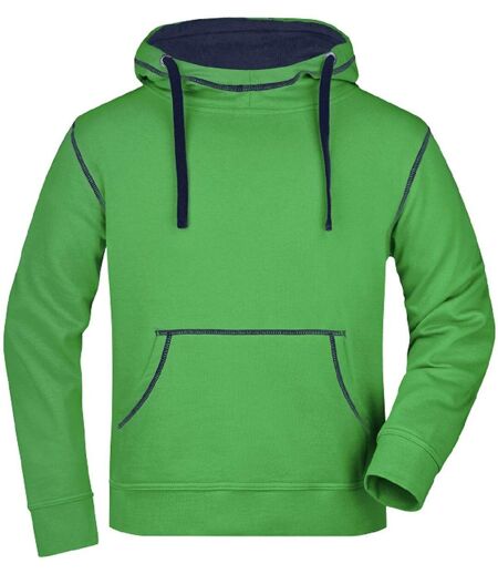 Sweat shirt à capuche homme - JN961 - vert et marine