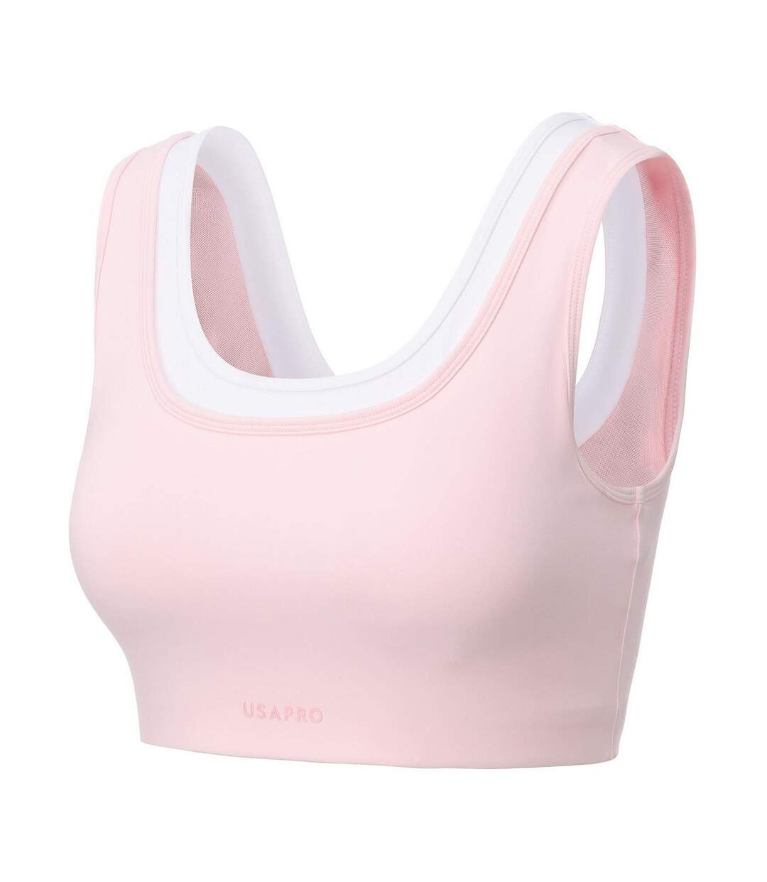 Womens/ladies Pro Layered Sports Bra Light Pink USA Pro-3