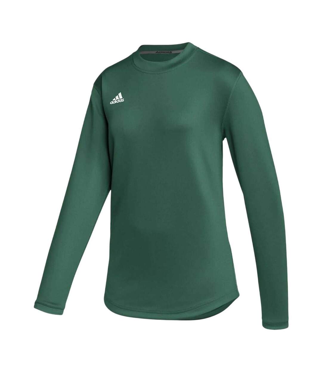 Womens/ladies Fleece Regular Long-sleeved Fleece Top Green Adidas-1