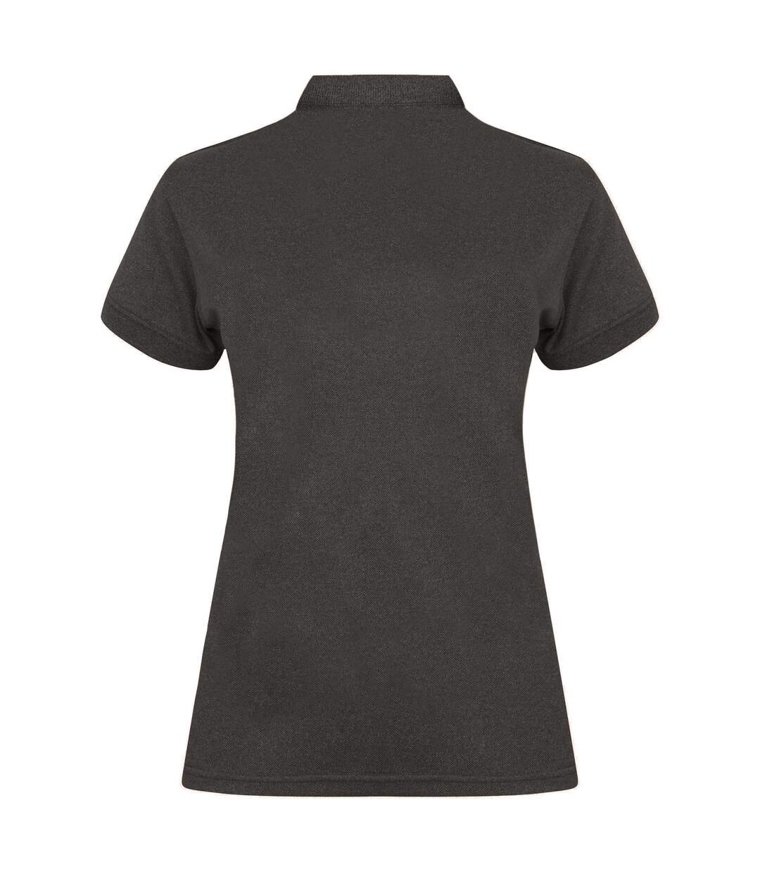 Polo sport à forme ajustée femme gris foncé chiné Henbury