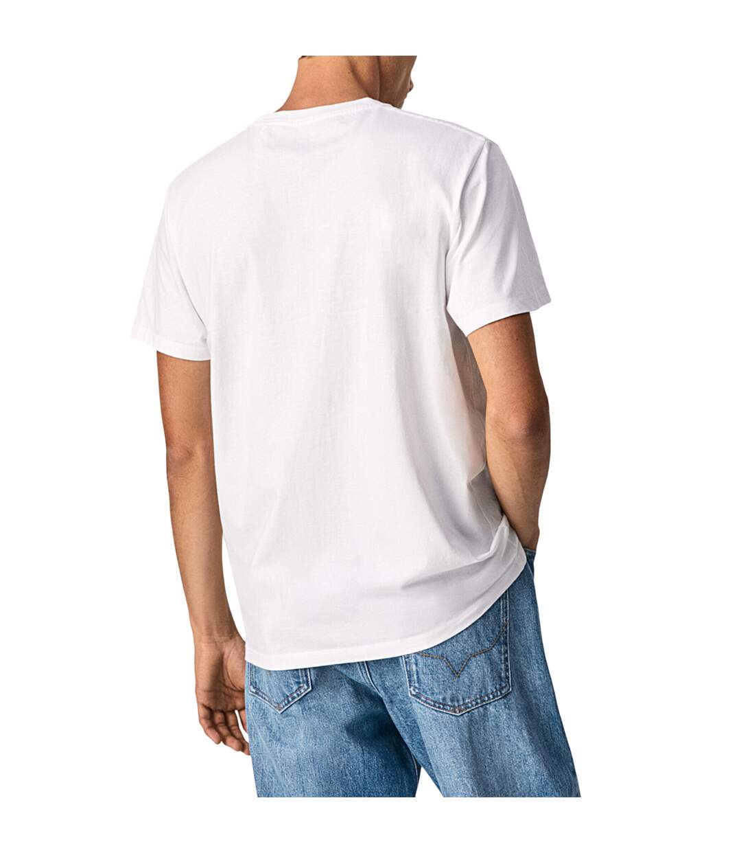T-shirt Motif/style Logo Dans Cercle Homme Blanc Pepe Jeans-3