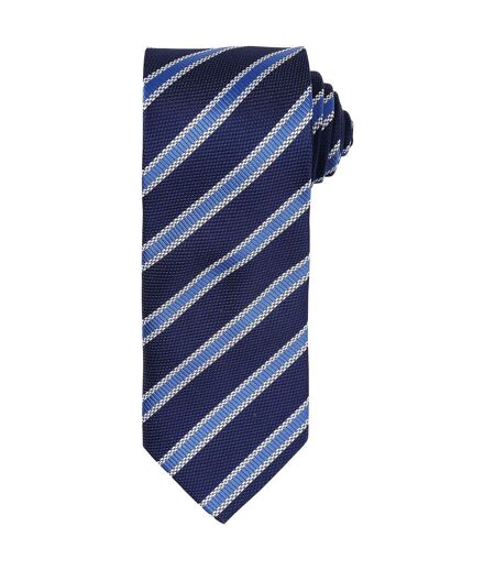 Premier Mens Stripe Waffle Tie (Navy/Royal Blue) (One Size) - UTPC5859