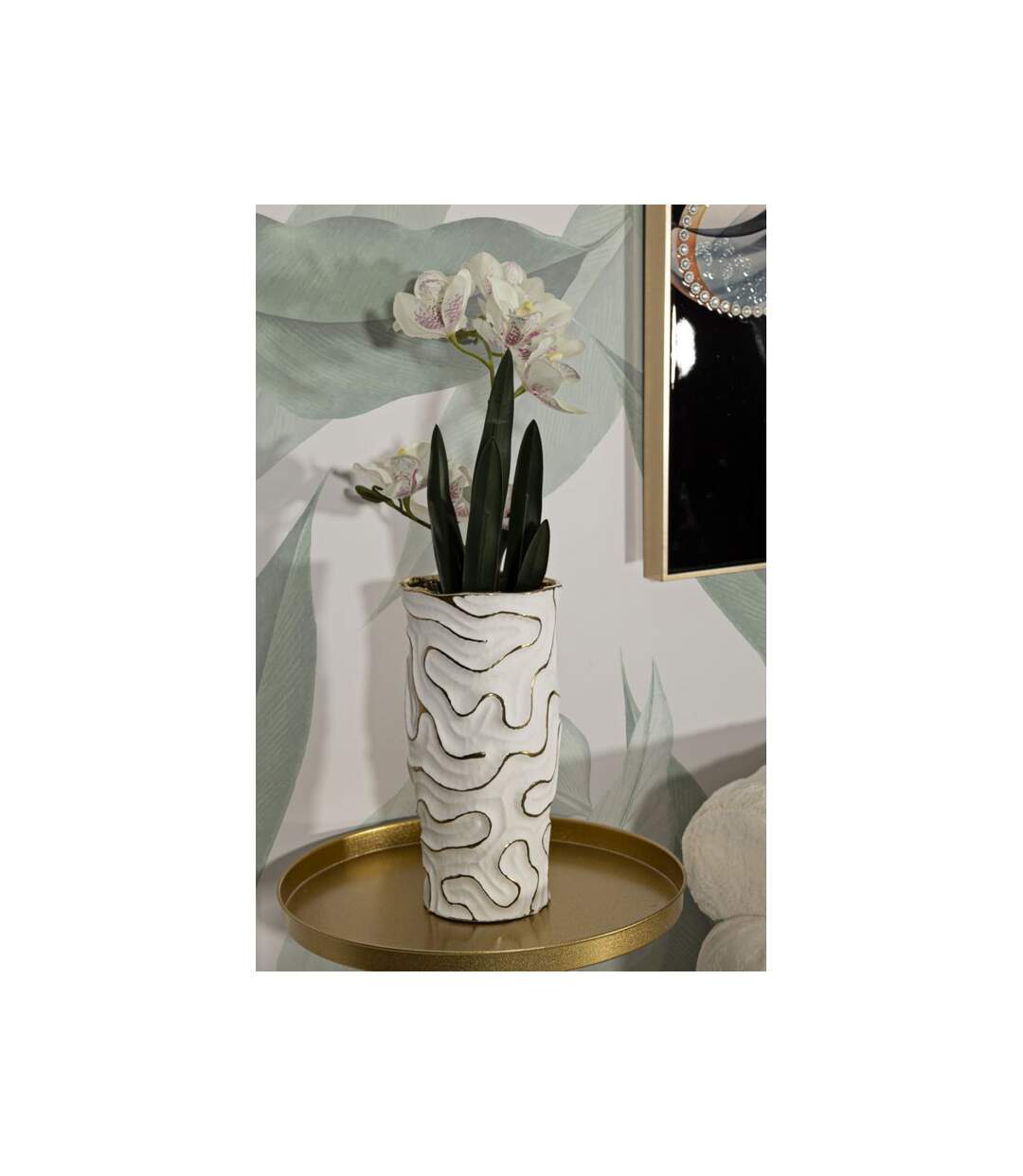 Vase Design en Céramique Adore 32cm Blanc-5