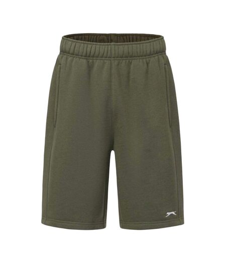 Mens Fleece Shorts Khaki Green Slazenger